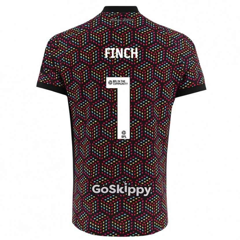 Danxen Bambino Isaac Finch #1 Maglia Gara Portiere Nero Bianco 2025/26 Maglietta