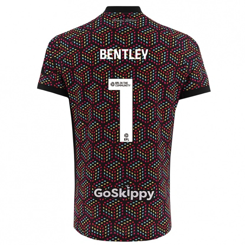 Danxen Bambino Fran Bentley #1 Maglia Gara Portiere Nero Bianco 2025/26 Maglietta