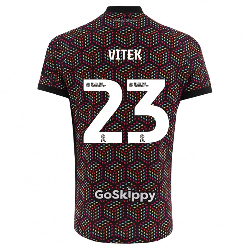 Danxen Bambino Radek Vítek #23 Maglia Gara Portiere Nero Bianco 2025/26 Maglietta