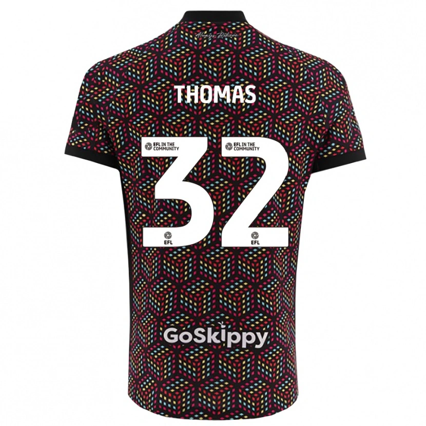 Danxen Bambino Lewis Thomas #32 Maglia Gara Portiere Nero Bianco 2025/26 Maglietta