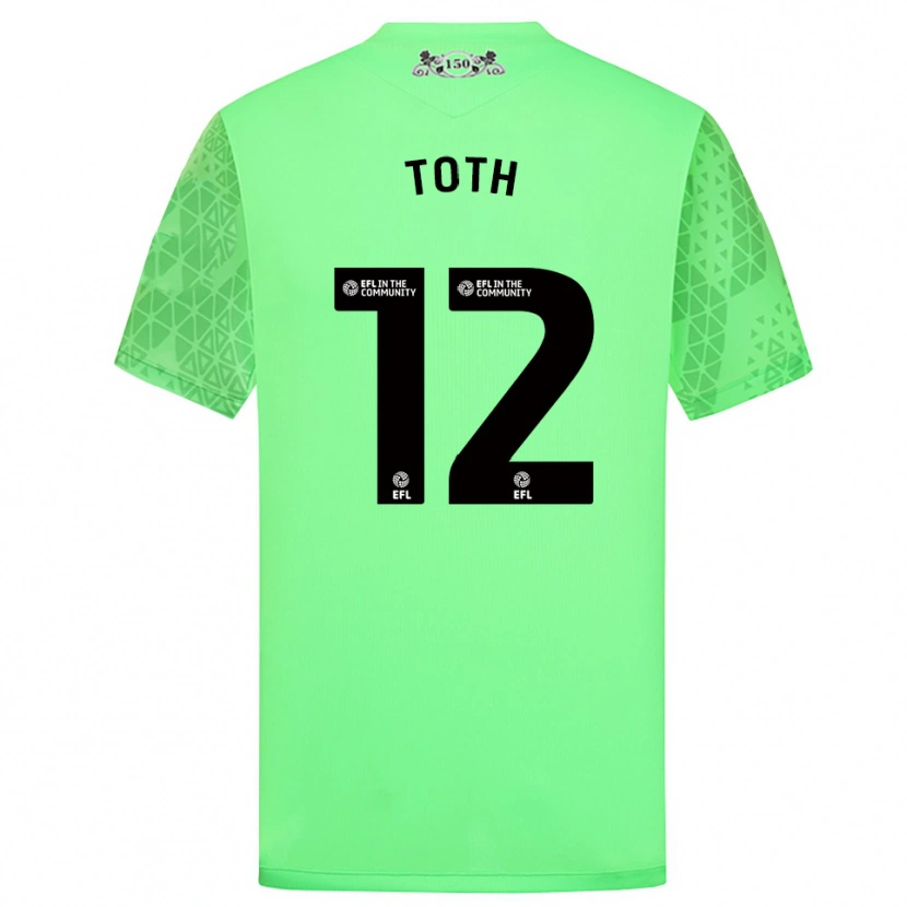 Danxen Bambino Balázs Tóth #12 Maglia Gara Portiere Verde Fluo 2025/26 Maglietta