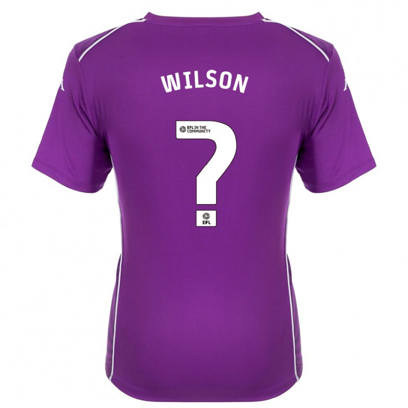 Danxen Bambino George Wilson #0 Maglia Gara Portiere Viola Bianco 2025/26 Maglietta