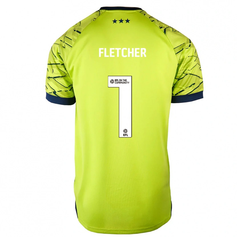 Danxen Bambino William Fletcher #1 Maglia Gara Portiere Verde Giallo 2025/26 Maglietta