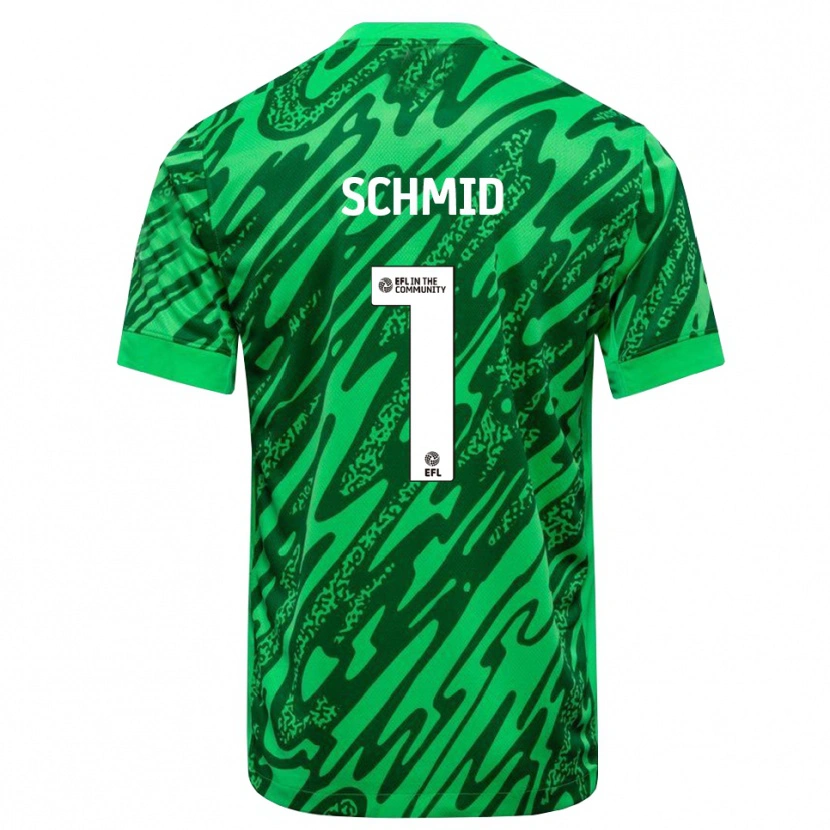 Danxen Bambino Nicolas Schmid #1 Maglia Gara Portiere Verde Foresta 2025/26 Maglietta