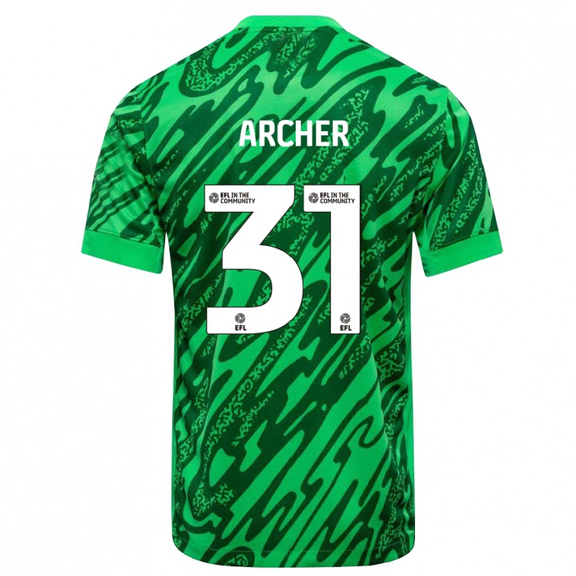 Danxen Bambino Jordan Archer #31 Maglia Gara Portiere Verde Foresta 2025/26 Maglietta