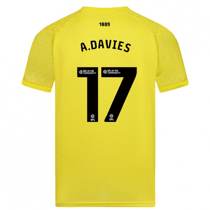 Danxen Bambino Adam Davies #17 Maglia Gara Portiere Nero Giallo 2025/26 Maglietta