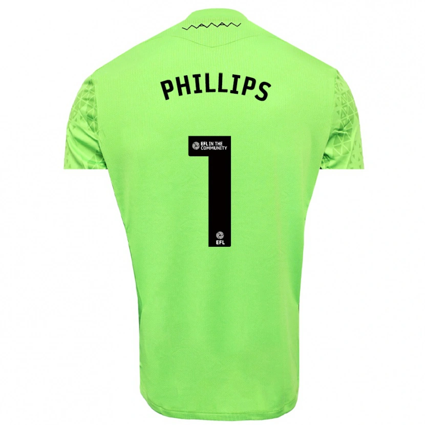 Danxen Bambino Jack Phillips #1 Maglia Gara Portiere Nero Lime 2025/26 Maglietta
