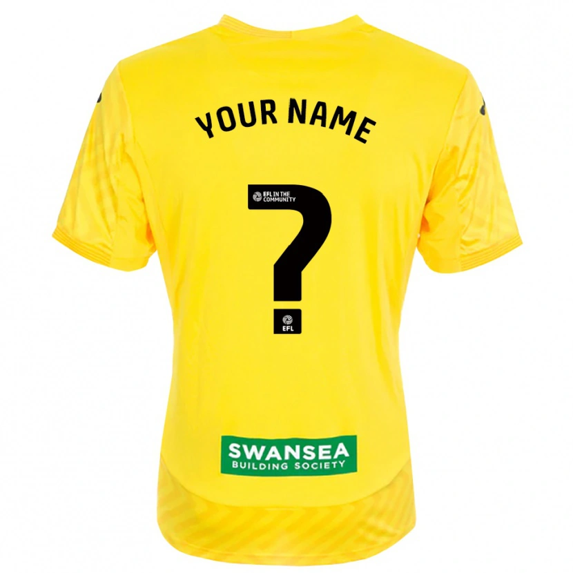 Danxen Bambino Swansea City Maglia Gara Portiere Giallo Nero 2025/26 Maglietta