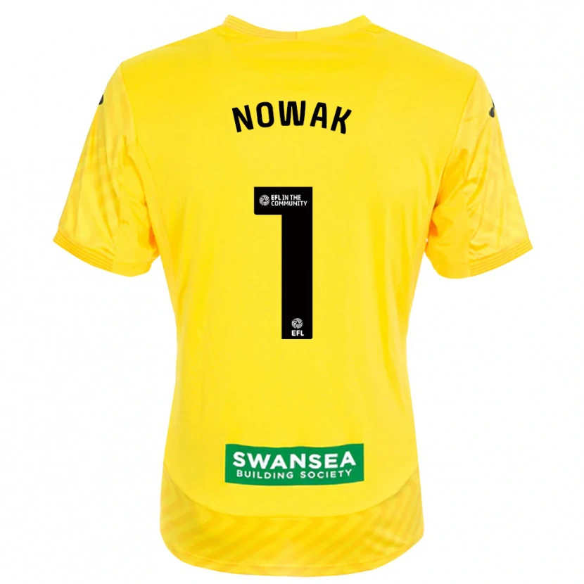 Danxen Bambino Jakub Nowak #1 Maglia Gara Portiere Giallo Nero 2025/26 Maglietta