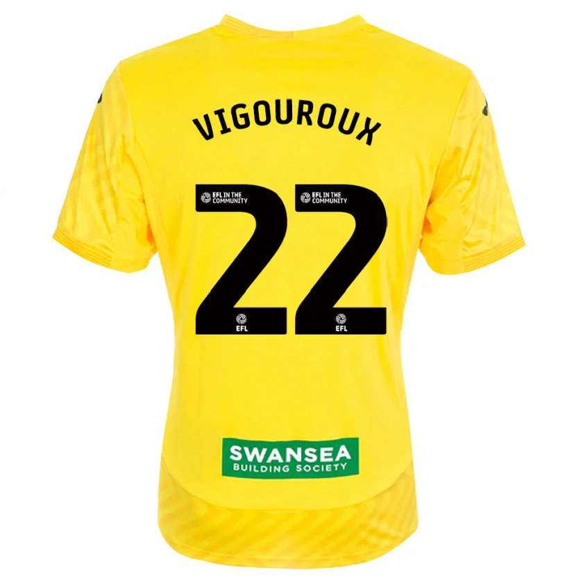 Danxen Bambino Lawrence Vigouroux #22 Maglia Gara Portiere Giallo Nero 2025/26 Maglietta