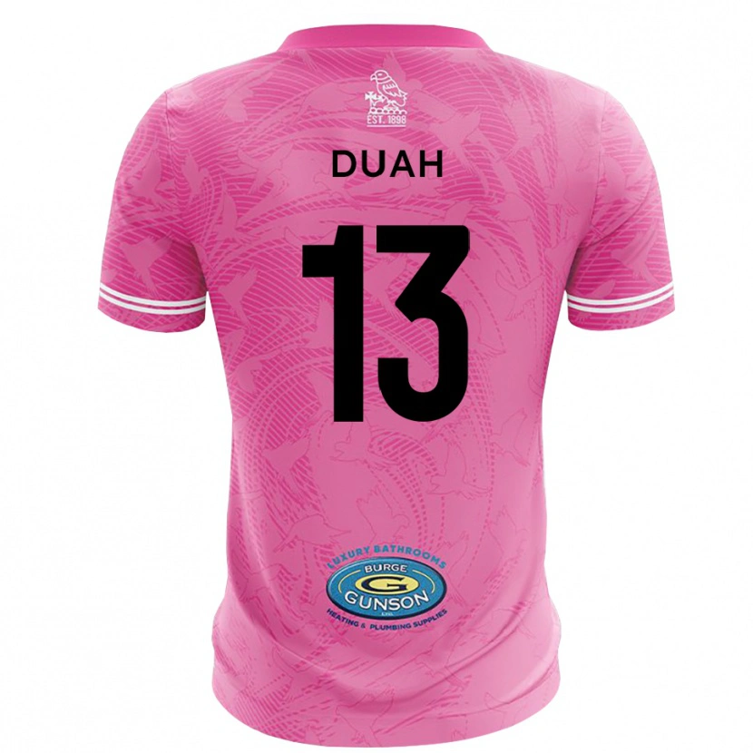 Danxen Bambino Enos Duah #13 Maglia Gara Portiere Bianco Rosa 2025/26 Maglietta