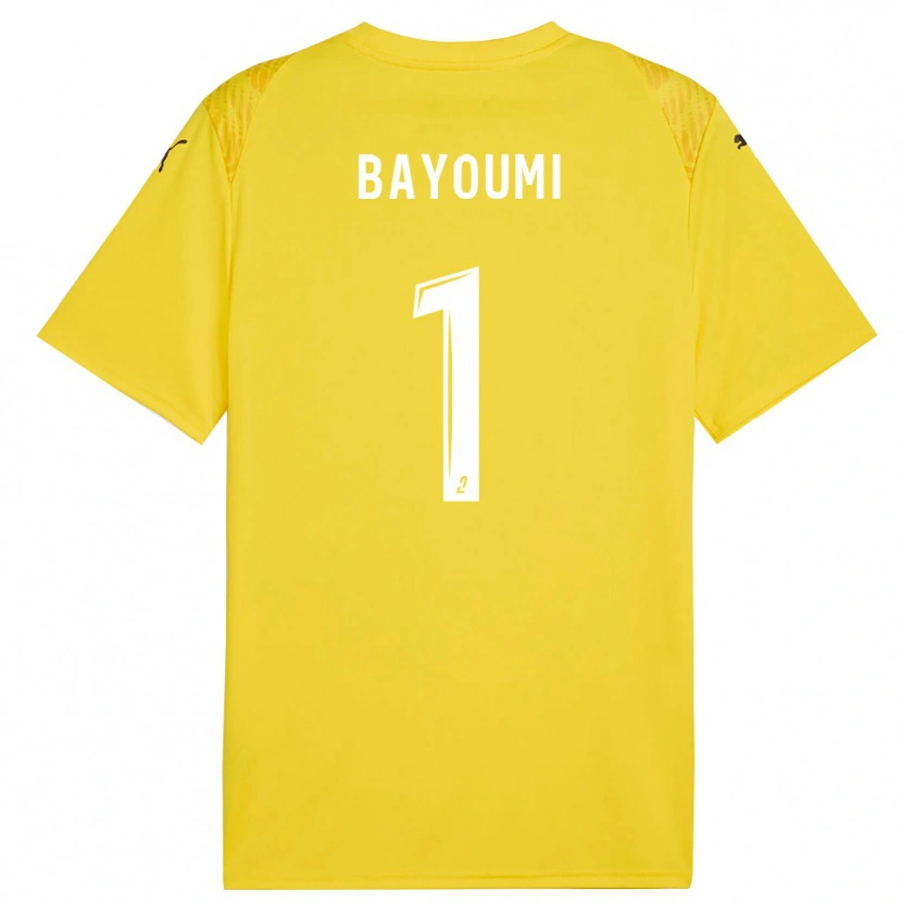 Danxen Bambino Gibril Bayoumi #1 Maglia Gara Portiere Bianco Giallo 2025/26 Maglietta
