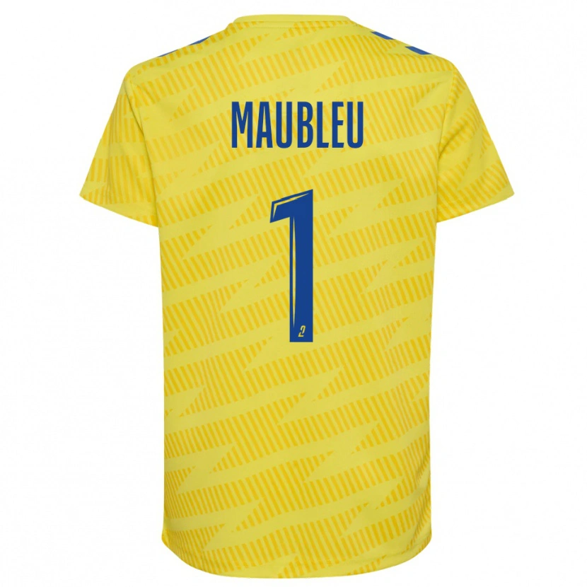 Danxen Bambino Brice Maubleu #1 Maglia Gara Portiere Blu Giallo 2025/26 Maglietta