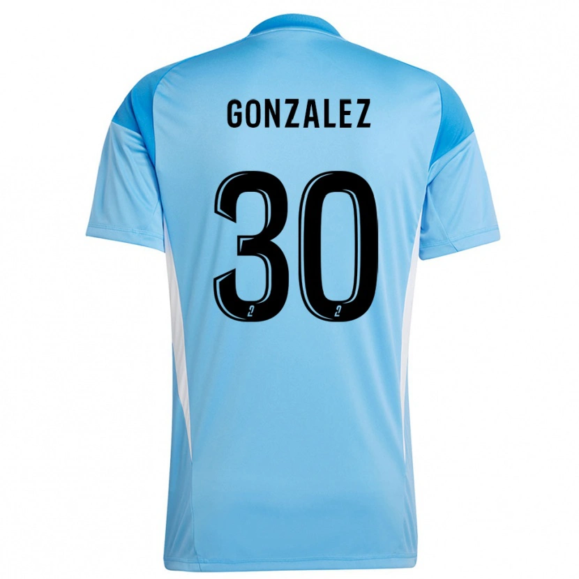 Danxen Bambino Matéo Gonzalez #30 Maglia Gara Portiere Bianco Cielo 2025/26 Maglietta