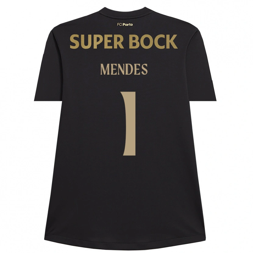 Danxen Bambino Francisco Mendes #1 Maglia Gara Portiere Nero Marrone 2025/26 Maglietta