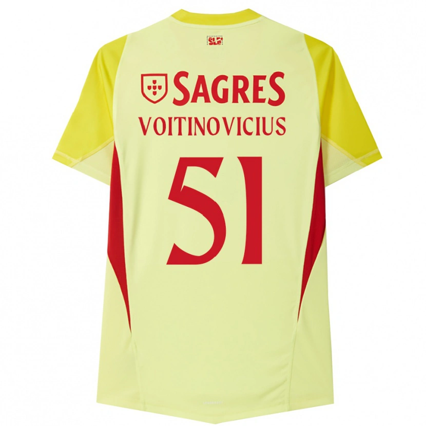 Danxen Bambino Arnas Voitinovičius #51 Maglia Gara Portiere Giallo Rosso 2025/26 Maglietta