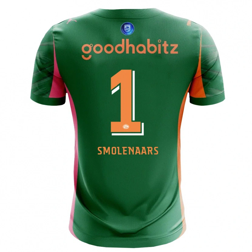 Danxen Bambino Tijn Smolenaars #1 Maglia Gara Portiere Verde Arancio 2025/26 Maglietta
