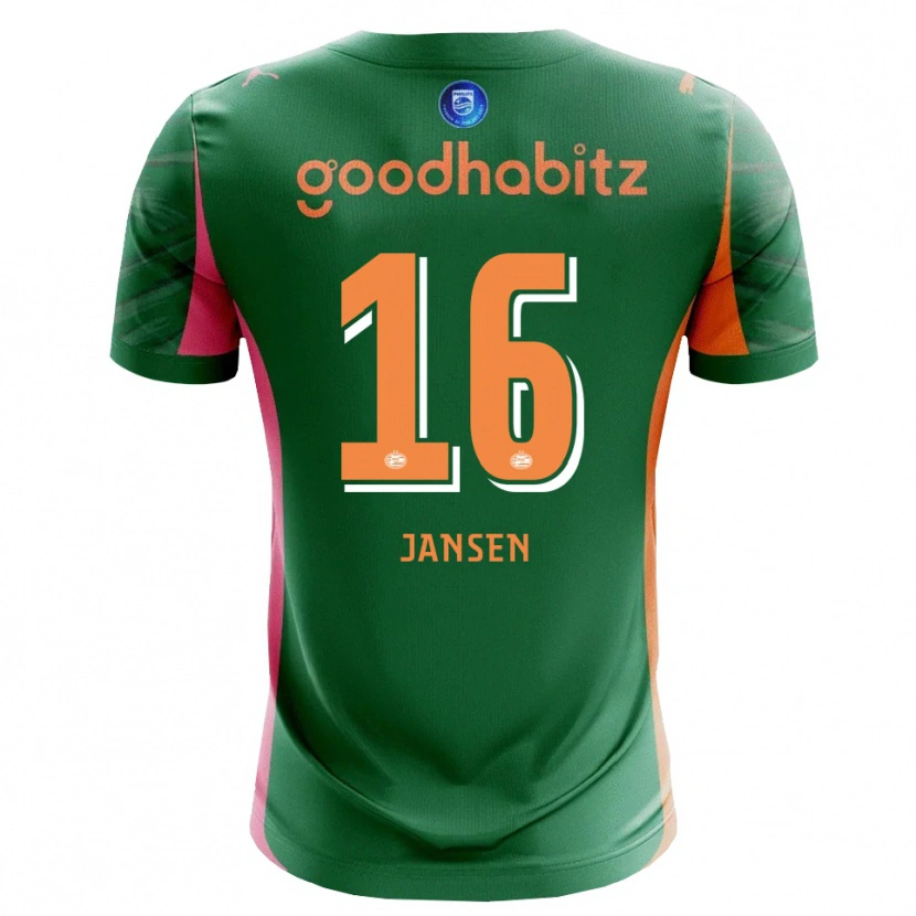 Danxen Bambino Sem Jansen #16 Maglia Gara Portiere Verde Arancio 2025/26 Maglietta