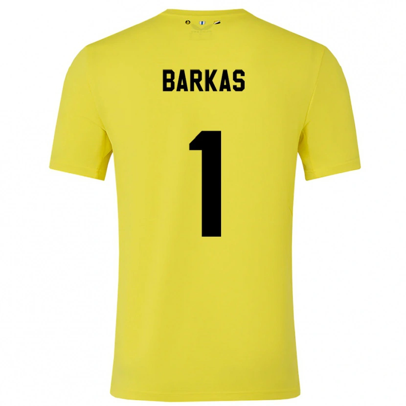 Danxen Bambino Vasilios Barkas #1 Maglia Gara Portiere Giallo Nero 2025/26 Maglietta