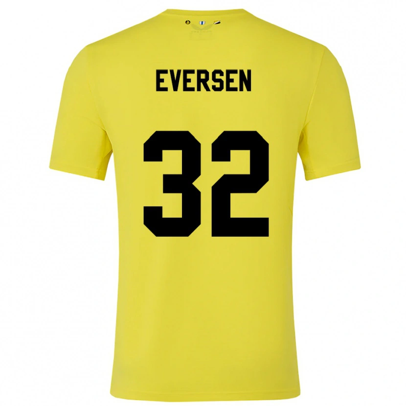 Danxen Bambino Justin Eversen #32 Maglia Gara Portiere Giallo Nero 2025/26 Maglietta