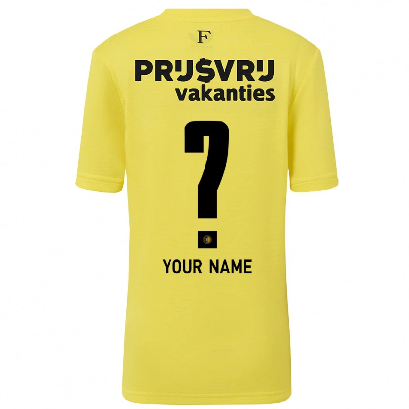 Danxen Bambino Feyenoord Maglia Gara Portiere Giallo Nero 2025/26 Maglietta