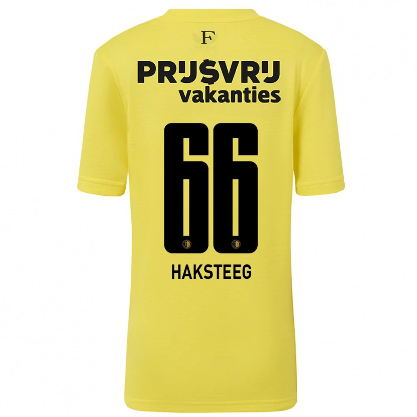 Danxen Bambino Tim Haksteeg #66 Maglia Gara Portiere Giallo Nero 2025/26 Maglietta