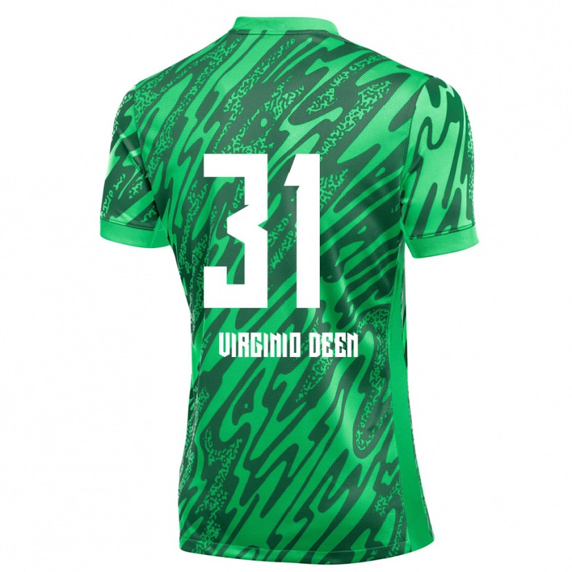 Danxen Bambino Daniël Virginio Deen #31 Maglia Gara Portiere Verde Bianco 2025/26 Maglietta