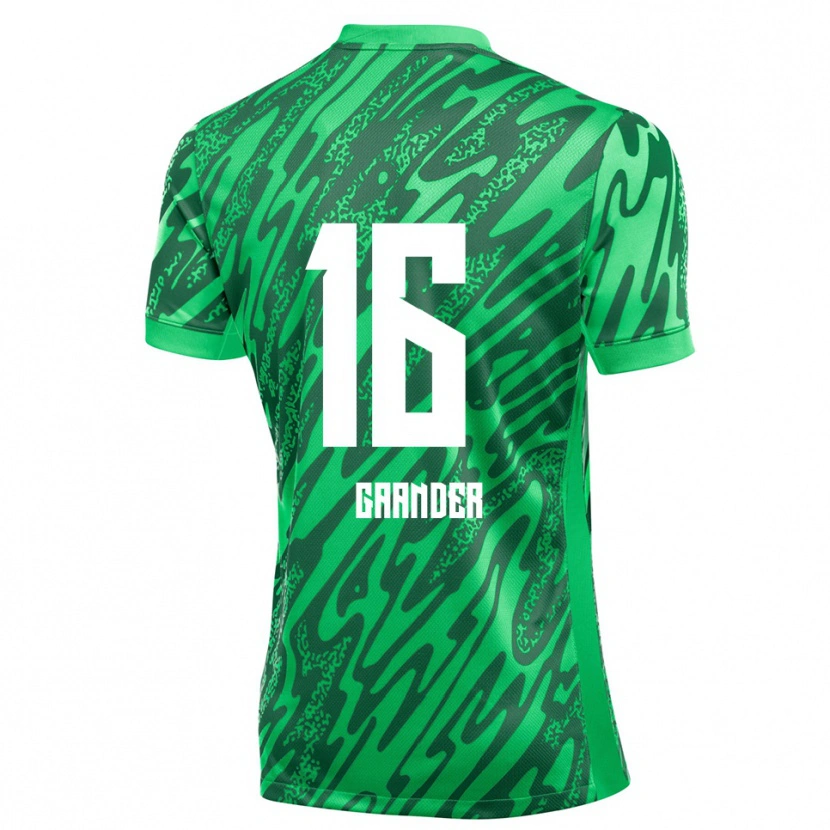 Danxen Bambino Christian Gaander #16 Maglia Gara Portiere Verde Bianco 2025/26 Maglietta