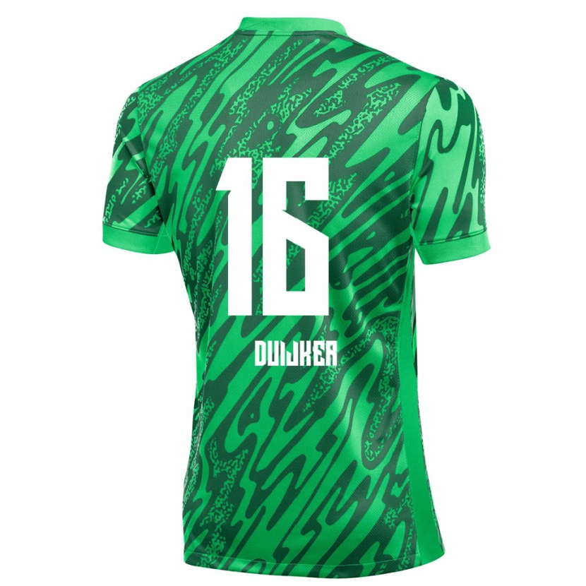 Danxen Bambino Jaycen Duijker #16 Maglia Gara Portiere Verde Bianco 2025/26 Maglietta