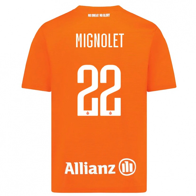 Danxen Bambino Simon Mignolet #22 Maglia Gara Portiere Arancio Bianco 2025/26 Maglietta