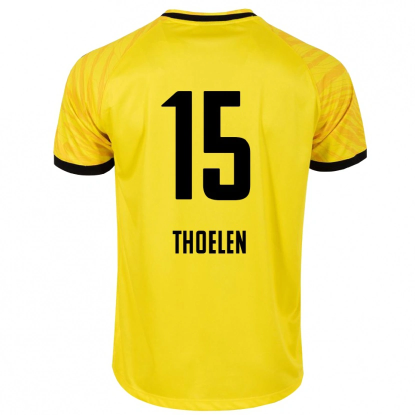 Danxen Bambino Yannick Thoelen #15 Maglia Gara Portiere Giallo Nero 2025/26 Maglietta