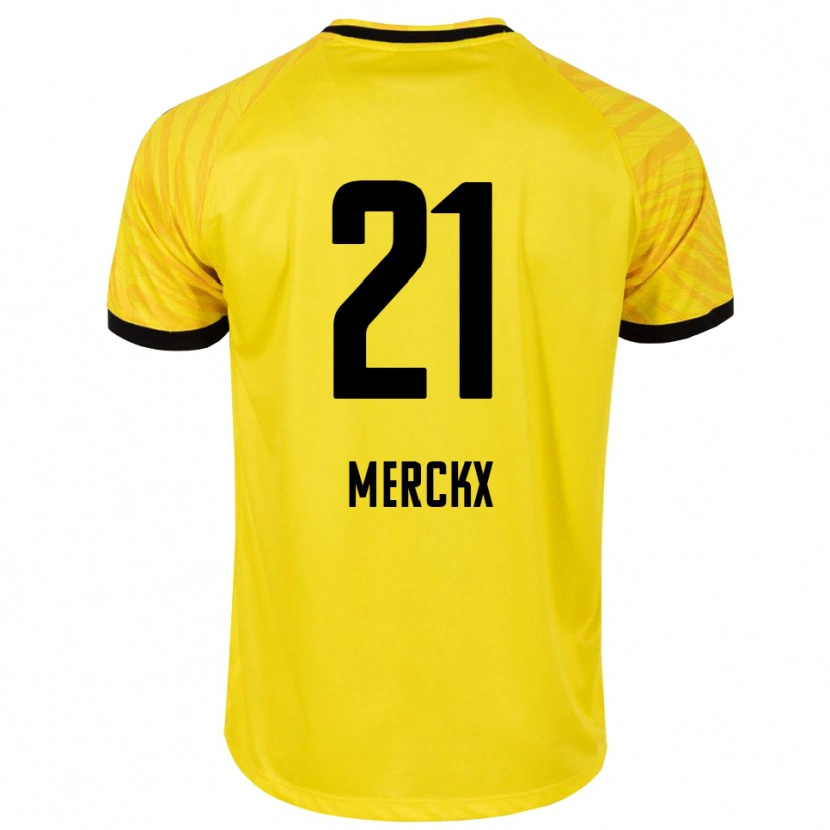 Danxen Bambino Matti Merckx #21 Maglia Gara Portiere Giallo Nero 2025/26 Maglietta