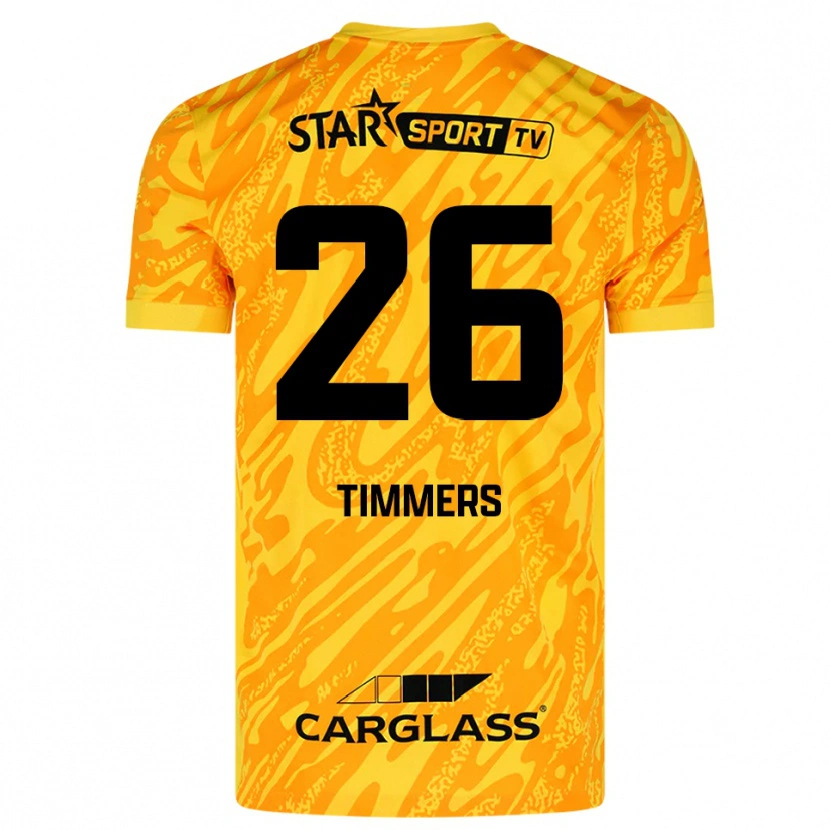 Danxen Bambino Sebastiaan Timmers #26 Maglia Gara Portiere Arancio Giallo Nero 2025/26 Maglietta
