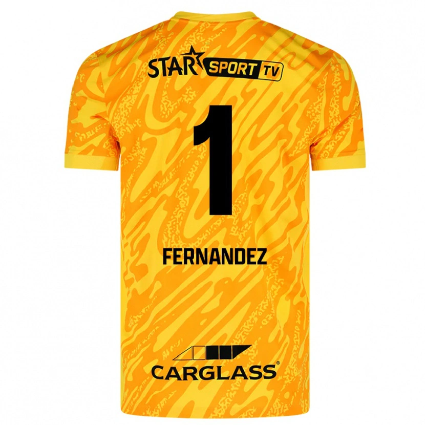 Danxen Bambino Elias Gonzalez Fernandez #1 Maglia Gara Portiere Arancio Giallo Nero 2025/26 Maglietta