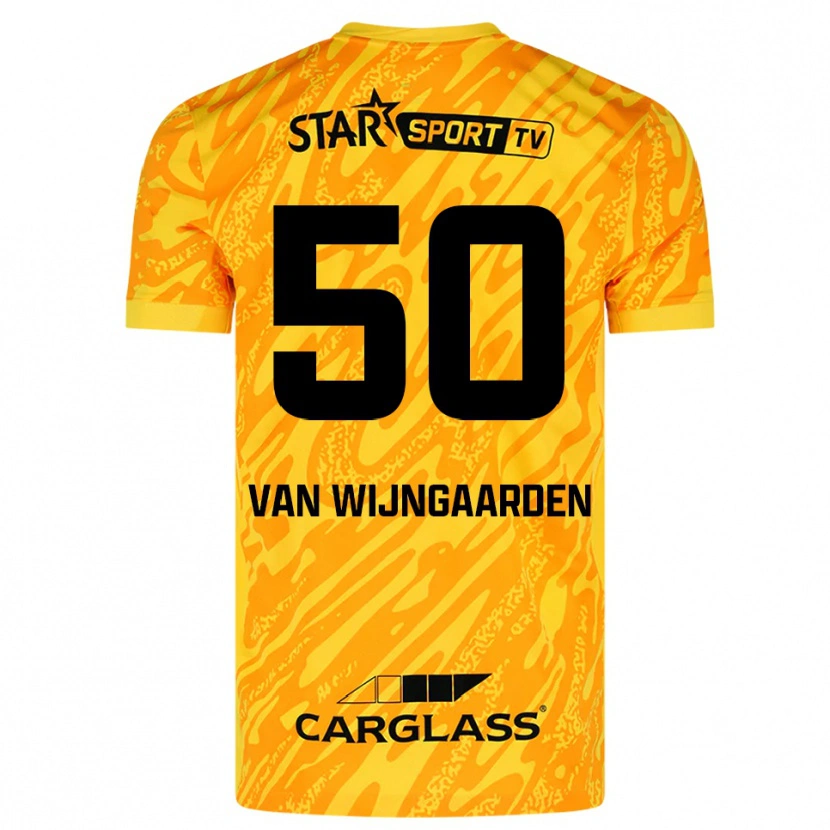 Danxen Bambino Maren Van Wijngaarden #50 Maglia Gara Portiere Arancio Giallo Nero 2025/26 Maglietta