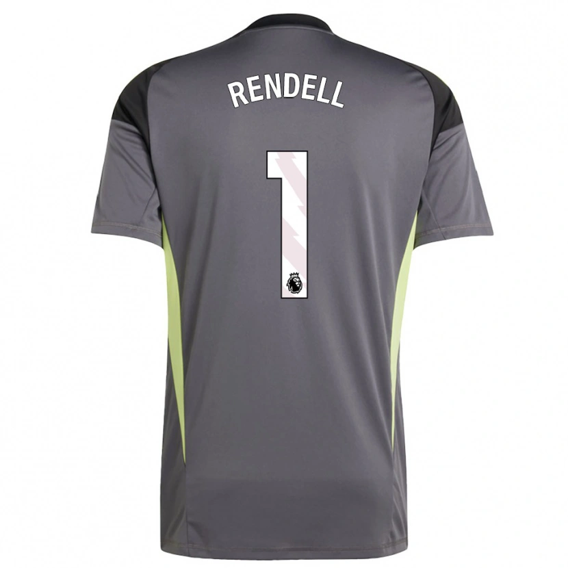 Danxen Bambino Kayla Rendell #1 Maglia Gara Portiere Grigio Scuro Bianco 2025/26 Maglietta