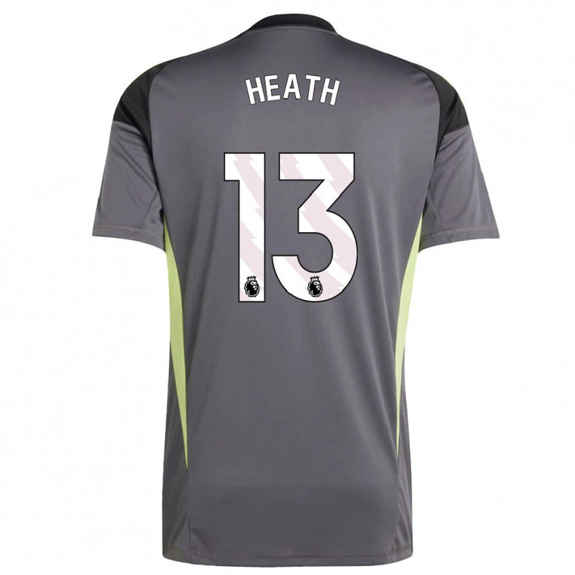 Danxen Bambino Fred Heath #13 Maglia Gara Portiere Grigio Scuro Bianco 2025/26 Maglietta