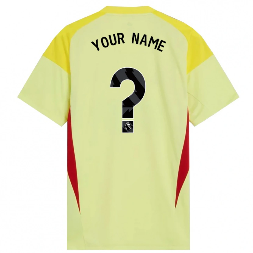 Danxen Bambino Arsenal FC Maglia Gara Portiere Giallo Rosso Nero 2025/26 Maglietta