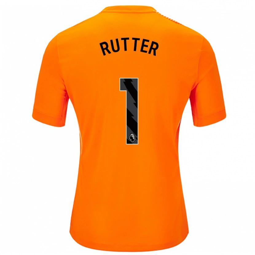 Danxen Bambino William Rutter #1 Maglia Gara Portiere Arancio Nero 2025/26 Maglietta