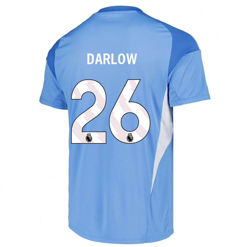 Danxen Bambino Karl Darlow #26 Maglia Gara Portiere Azzurro Chiaro Bianco 2025/26 Maglietta