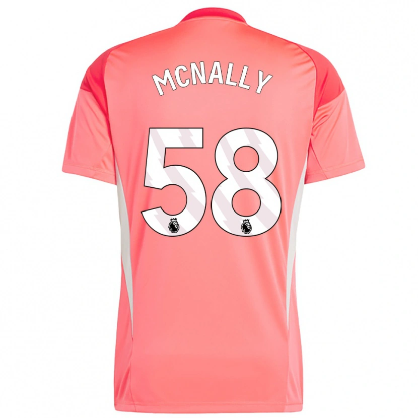 Danxen Bambino Alfie McNally #58 Maglia Gara Portiere Bianco Rosso 2025/26 Maglietta