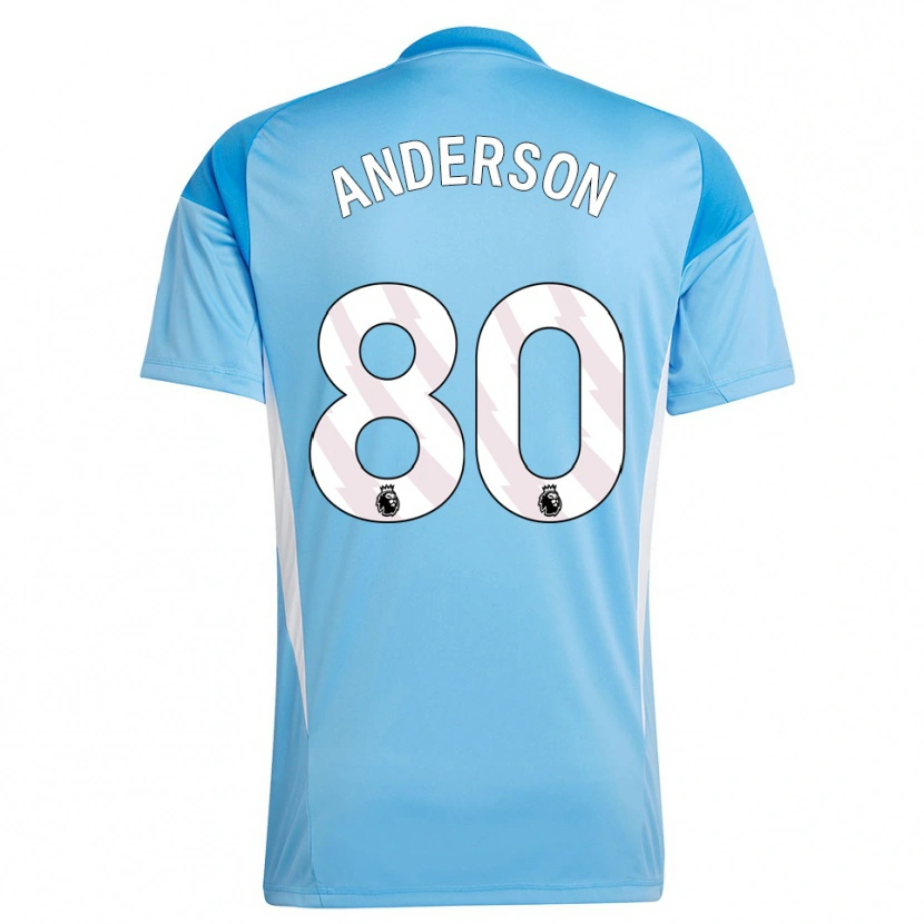 Danxen Bambino Will Anderson #80 Maglia Gara Portiere Bianco Blu 2025/26 Maglietta