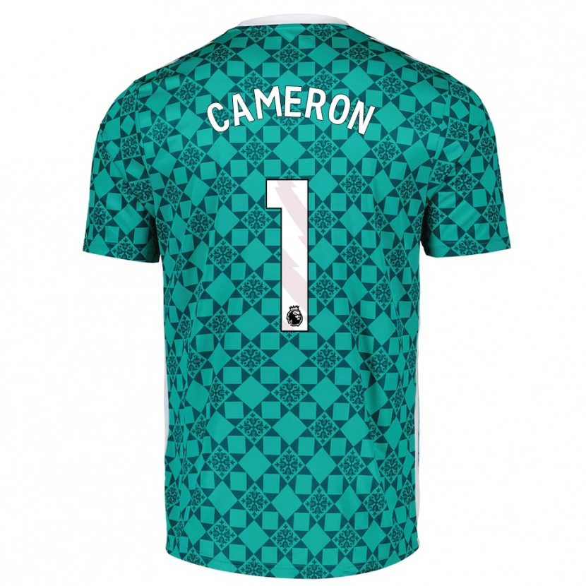 Danxen Bambino Dan Cameron #1 Maglia Gara Portiere Verde Bianco 2025/26 Maglietta