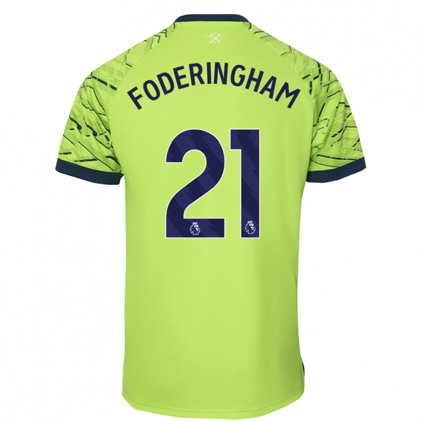 Danxen Bambino Wes Foderingham #21 Maglia Gara Portiere Verde Fluorescente 2025/26 Maglietta
