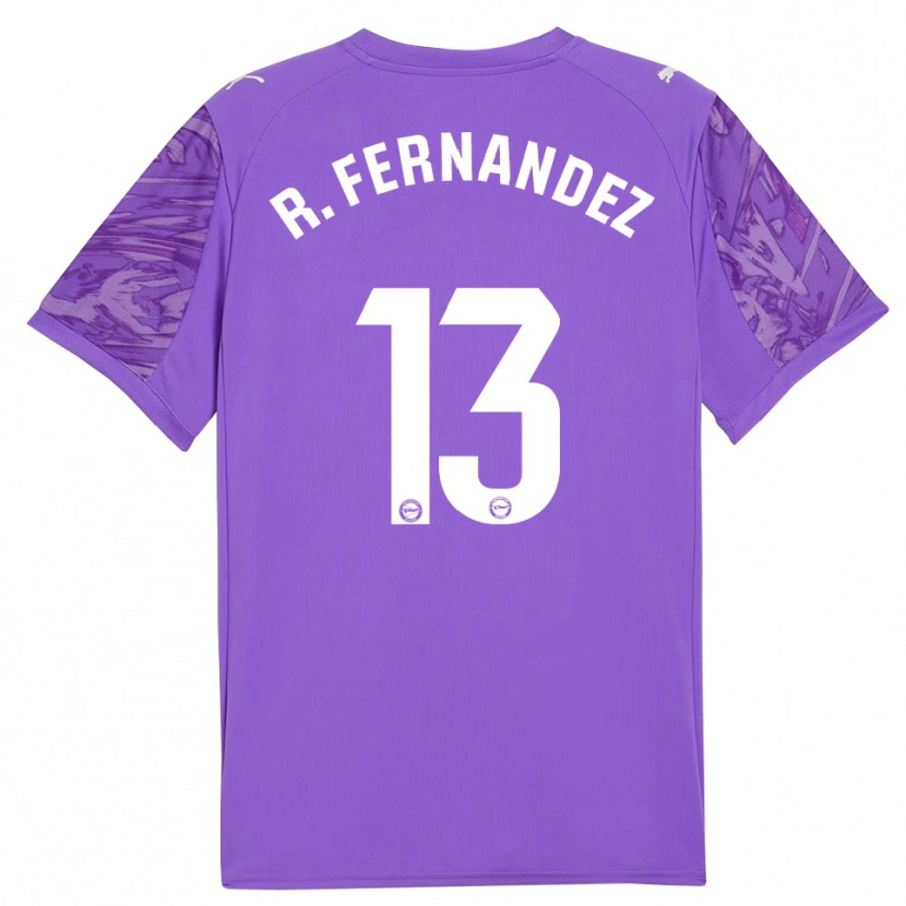 Danxen Bambino Raúl Fernández #13 Maglia Gara Portiere Viola Bianco 2025/26 Maglietta