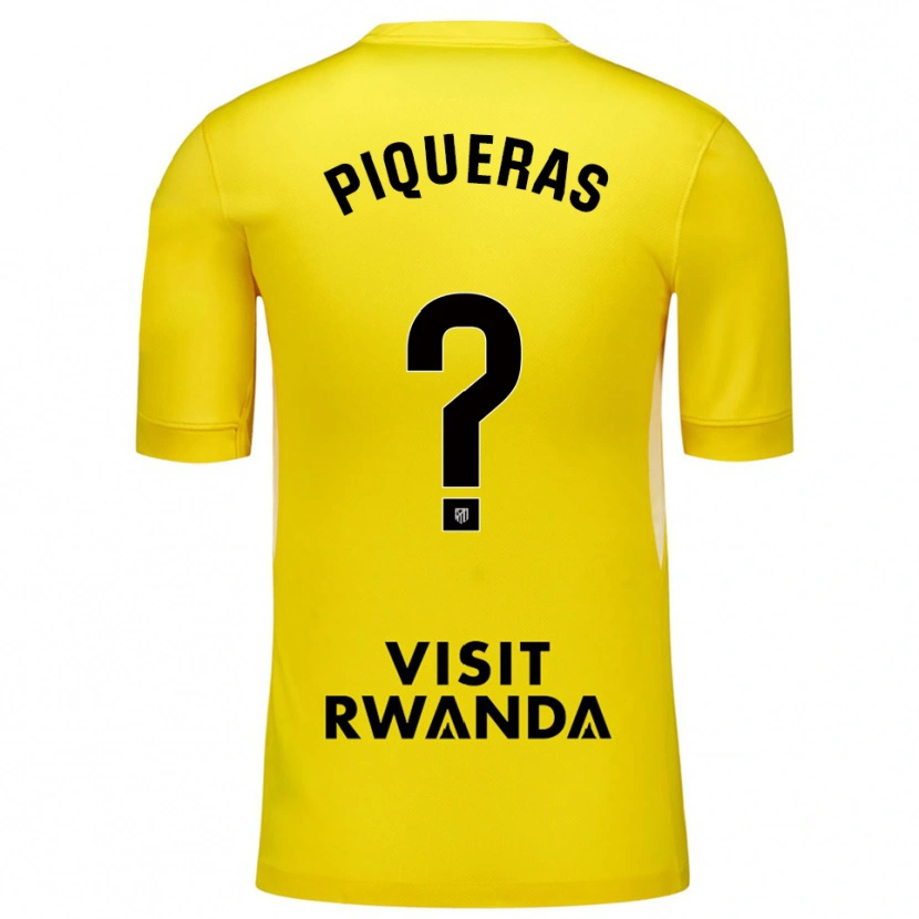 Danxen Bambino Diego Piqueras #0 Maglia Gara Portiere Giallo Nero 2025/26 Maglietta