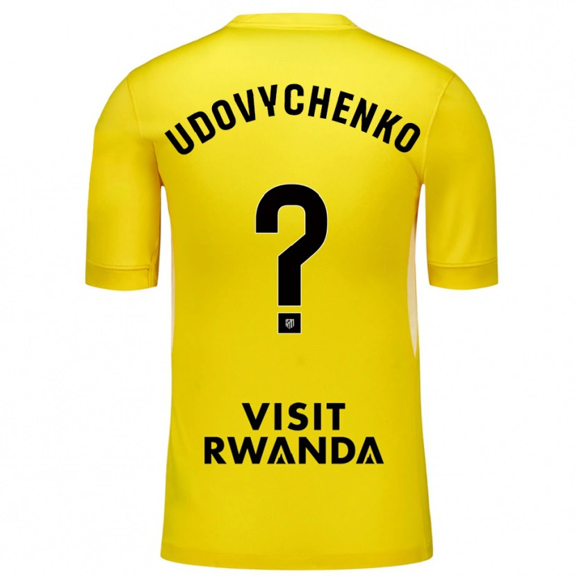 Danxen Bambino Glib Udovychenko #0 Maglia Gara Portiere Giallo Nero 2025/26 Maglietta