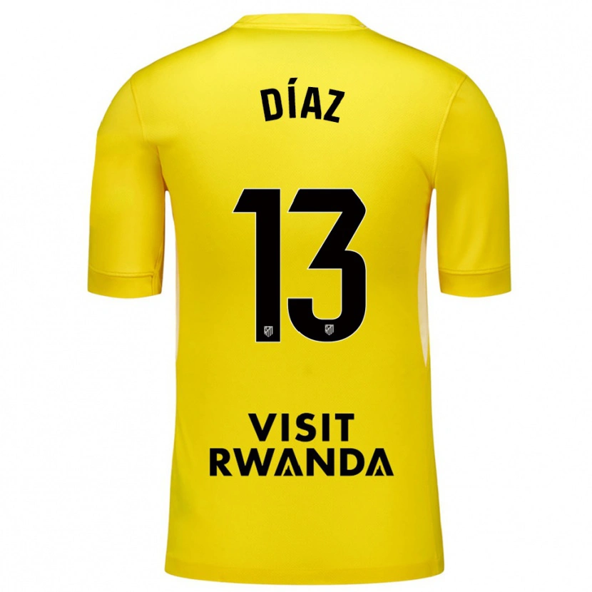 Danxen Bambino Diego Díaz #13 Maglia Gara Portiere Giallo Nero 2025/26 Maglietta