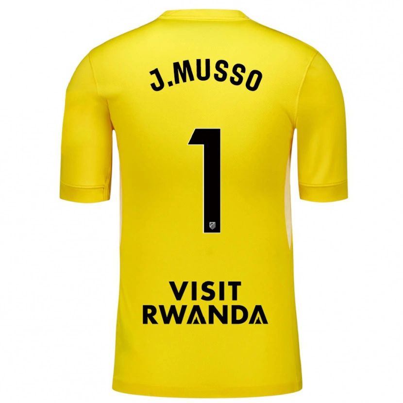 Danxen Bambino Juan Musso #1 Maglia Gara Portiere Giallo Nero 2025/26 Maglietta