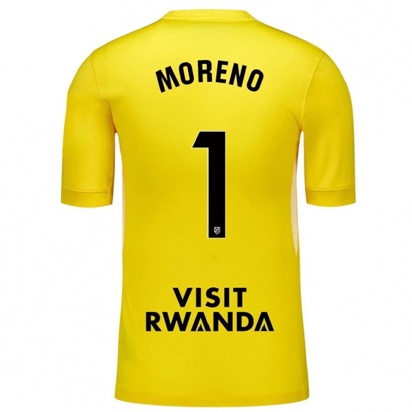 Danxen Bambino Álvaro Moreno #1 Maglia Gara Portiere Giallo Nero 2025/26 Maglietta